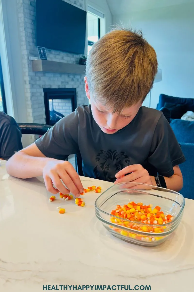 stacking candy corn