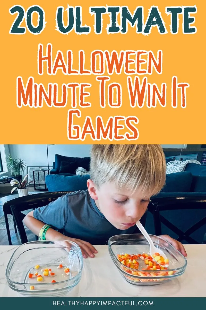fun and spooky Halloween minute to win it games for kids and adults at home or for school