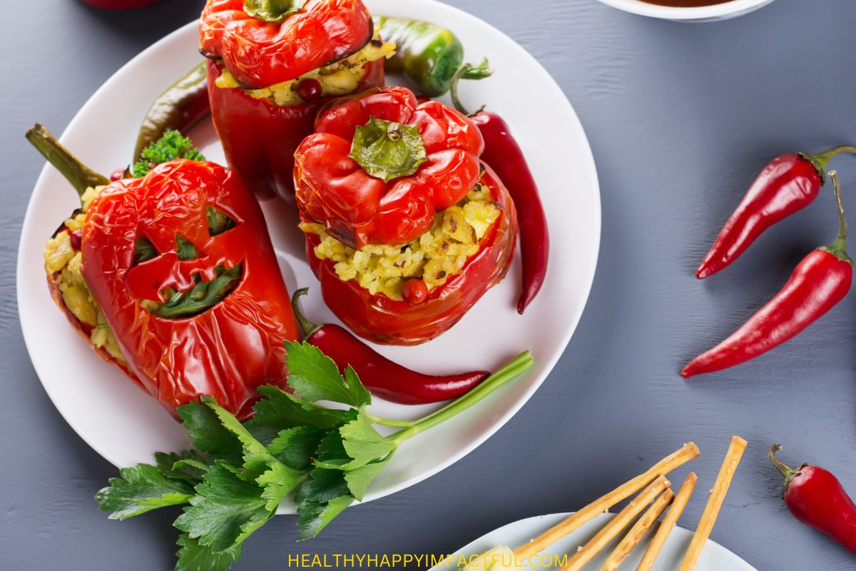 Halloween stuffed pepper dinner idea