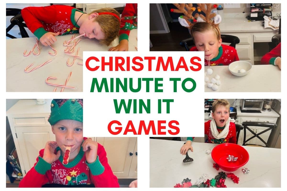 easy Christmas minute to win it games for kids and adults