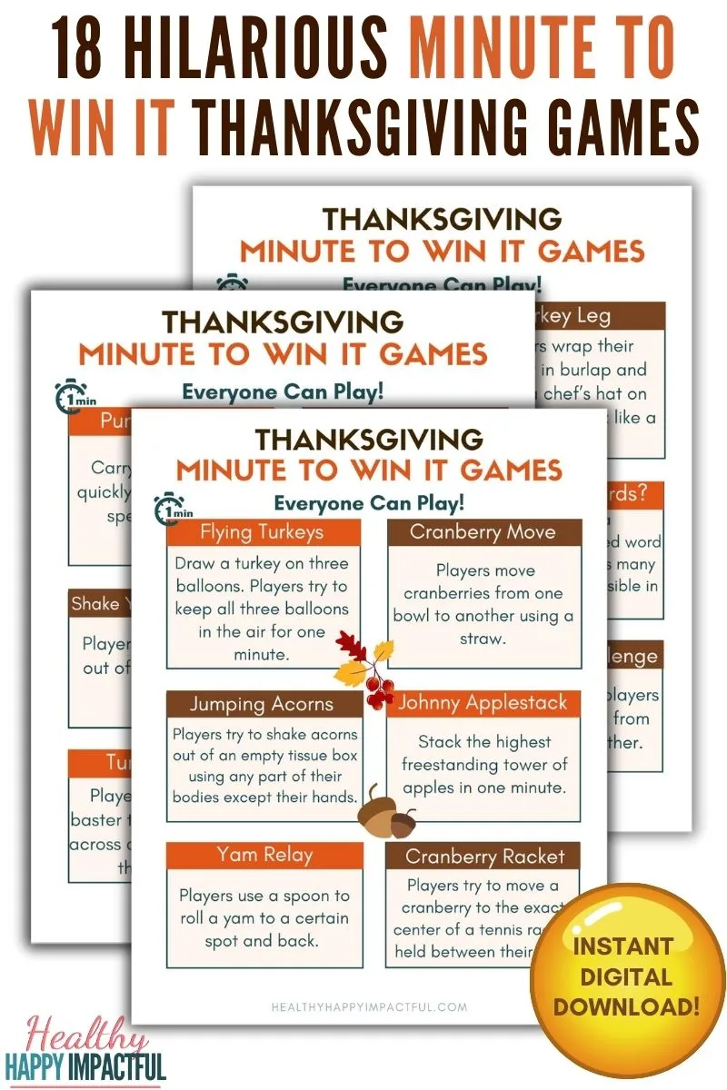 Thanksgiving minute to win it games printable pdf