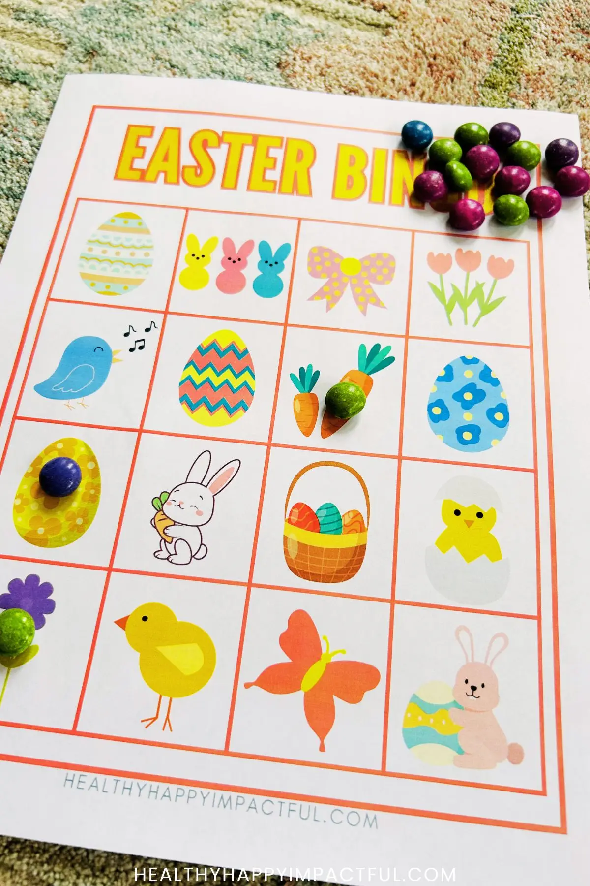 Easter bingo game example for kids