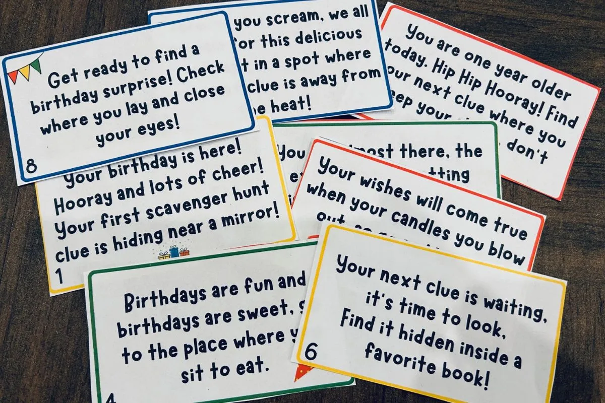 free printable birthday scavenger hunt ideas for kids