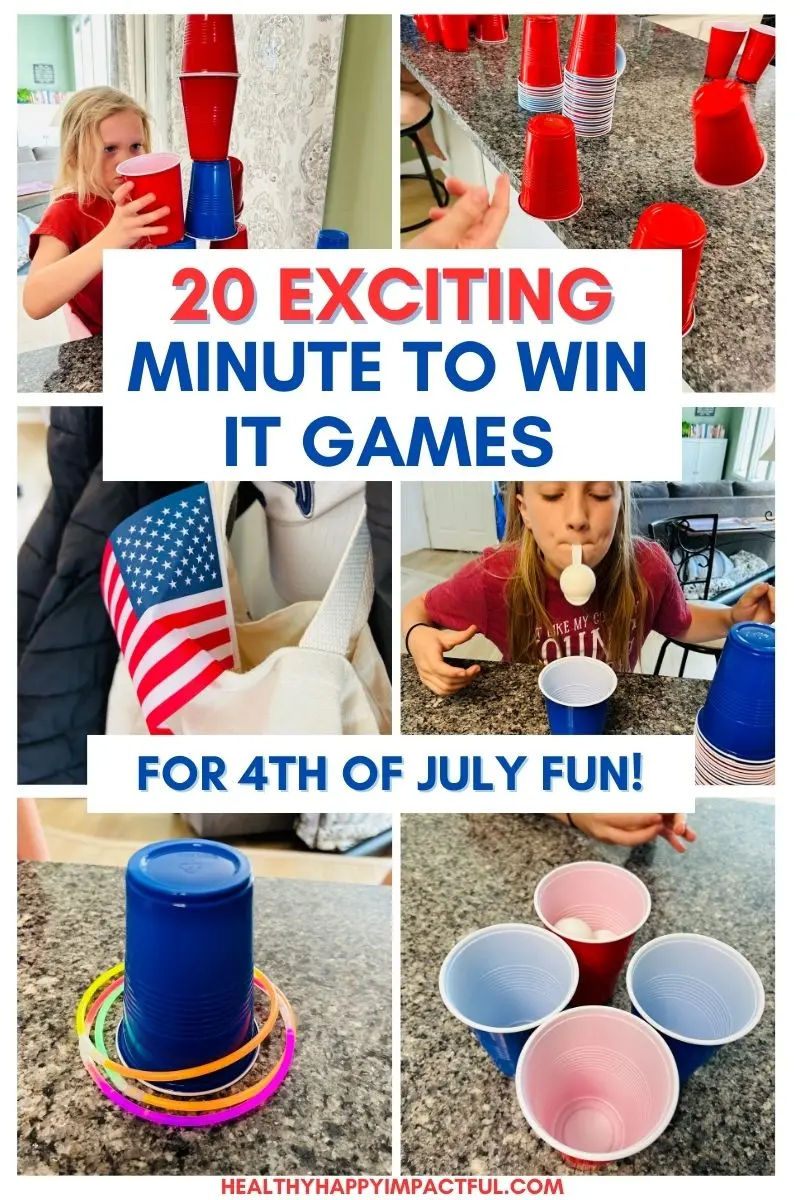 best list of 4th of July minute to win it games for kids, family, teens, adults