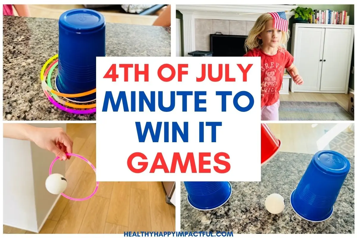 minute to win it games for 4th of July, Independence day fun, groups
