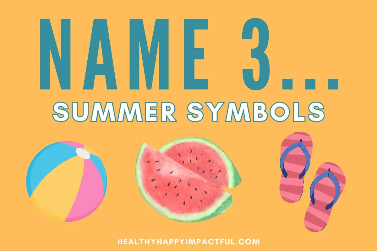 name 3 things, summer symbols