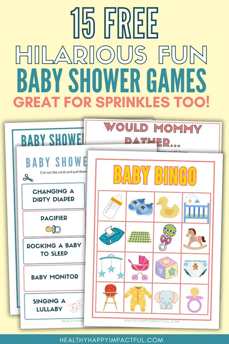 free printable fun baby shower games to play