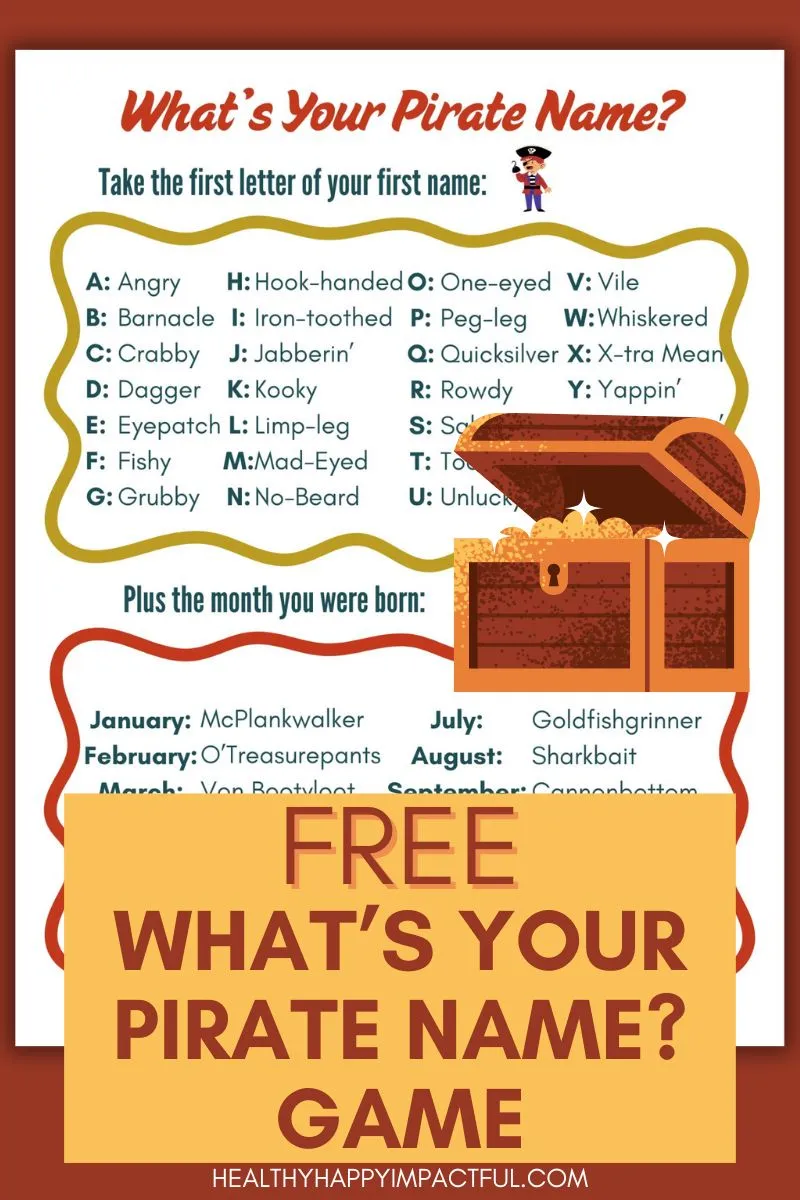 pirate name generator activity