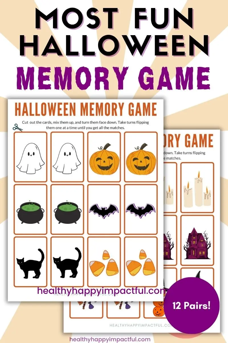 free Halloween memory game printables