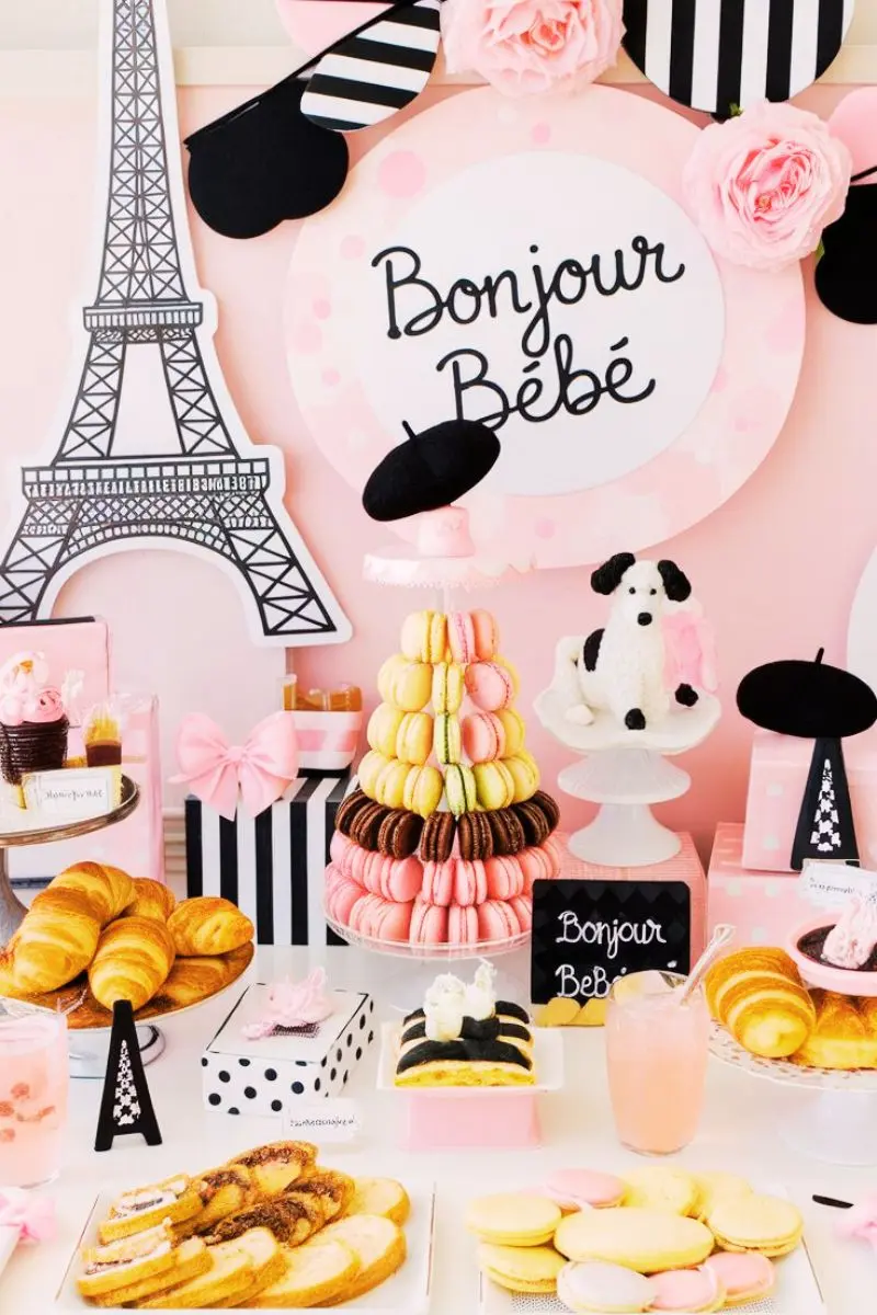 Paris unique girl baby shower themes