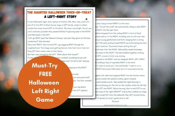 halloween left right story game free printable