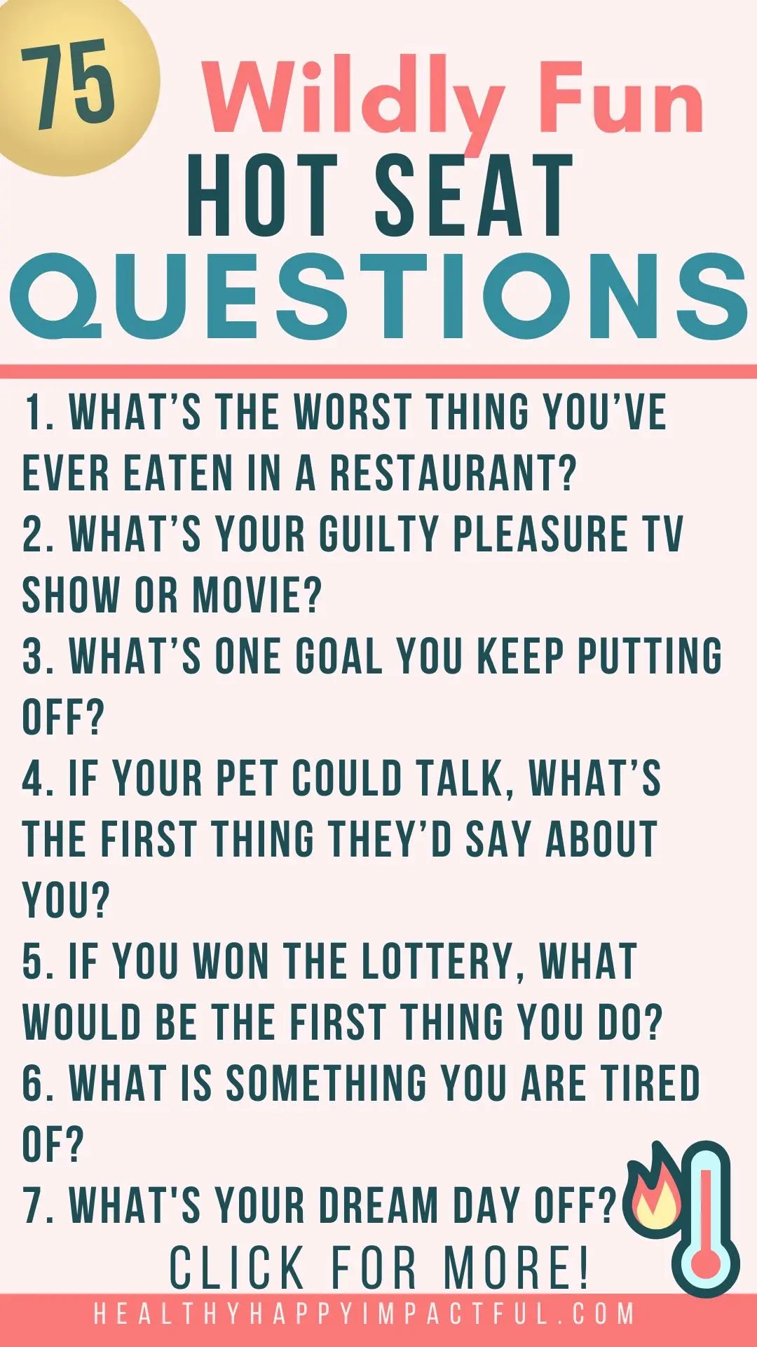 good hot seat questions for friends, family, couples, kids, teens, adults