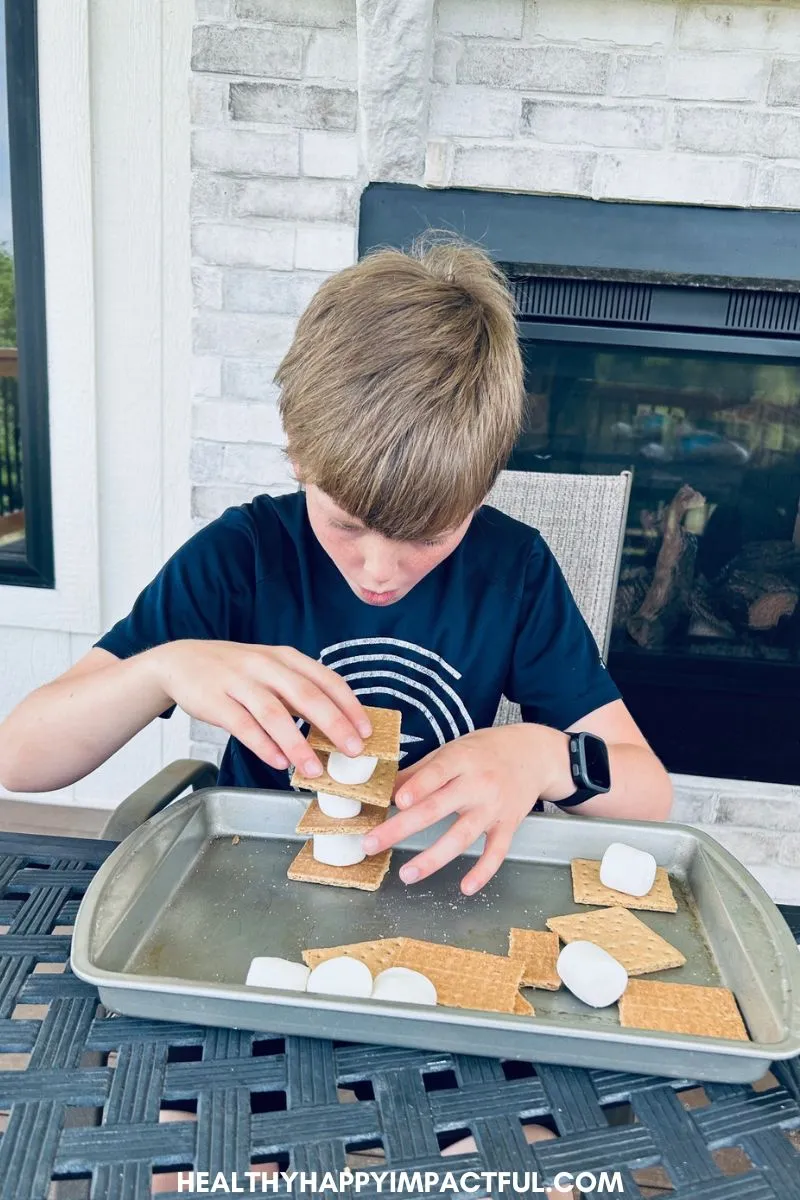 s'mores stack up; fall minute to win it games easy for kids; simple; teens