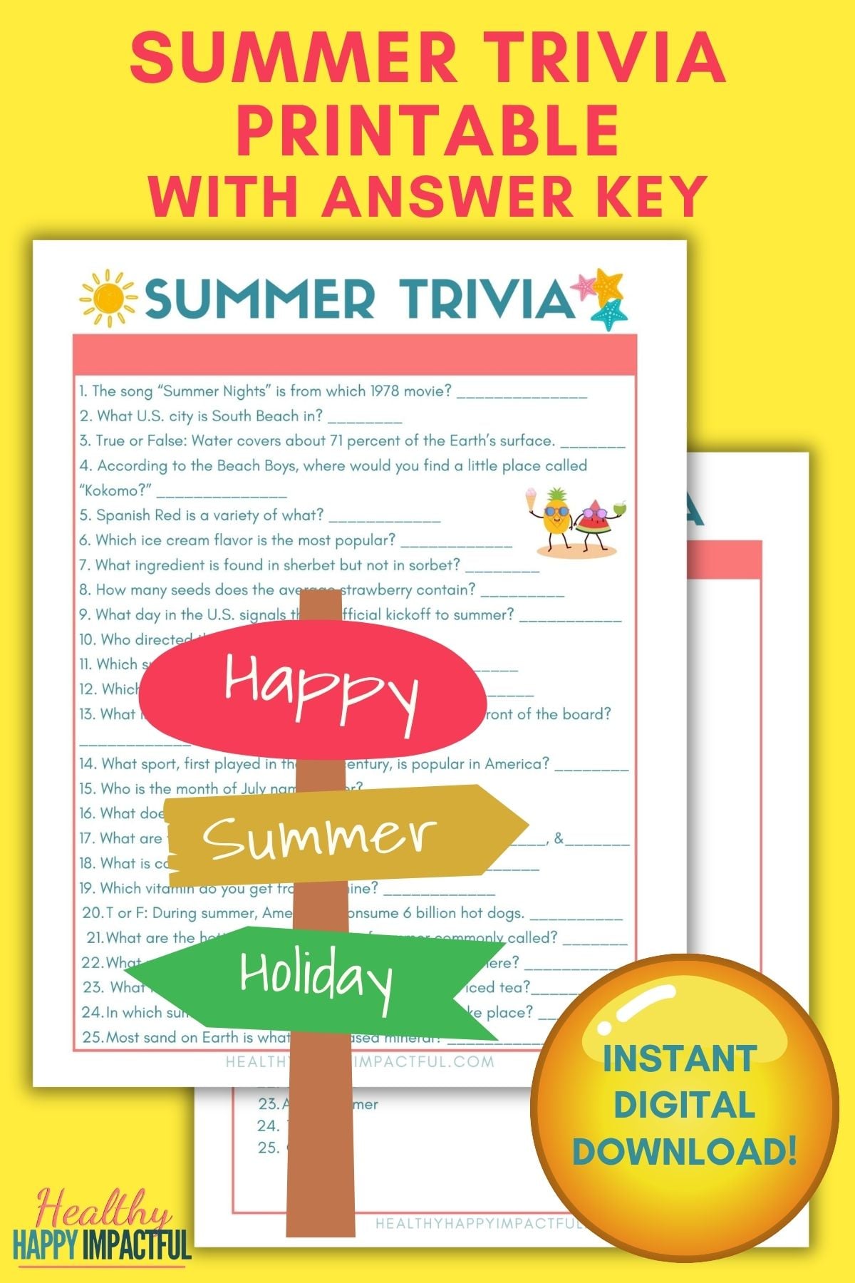 summer trivia printable