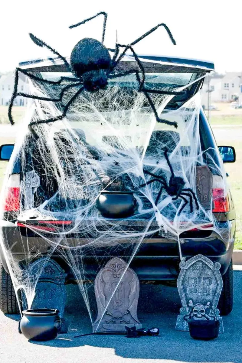 spiders and cobwebs trunk or treat ideas and theme