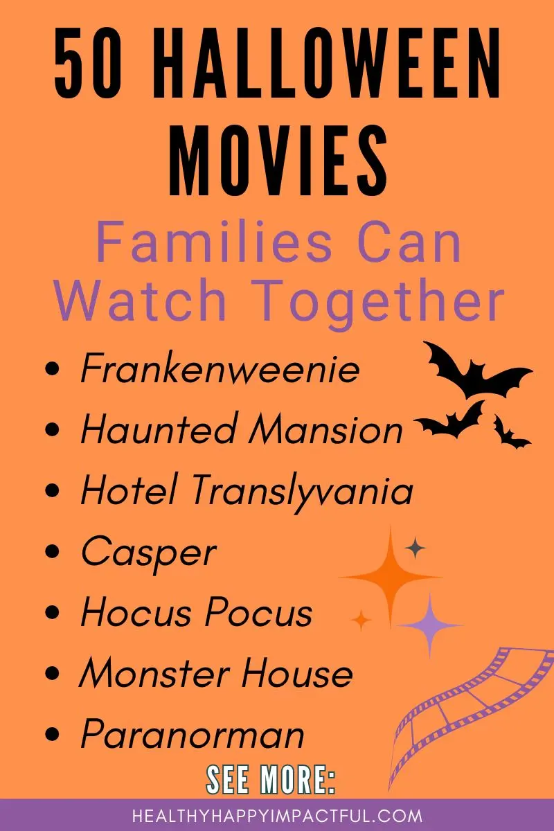 Halloween movies for kids and family to watch together pin