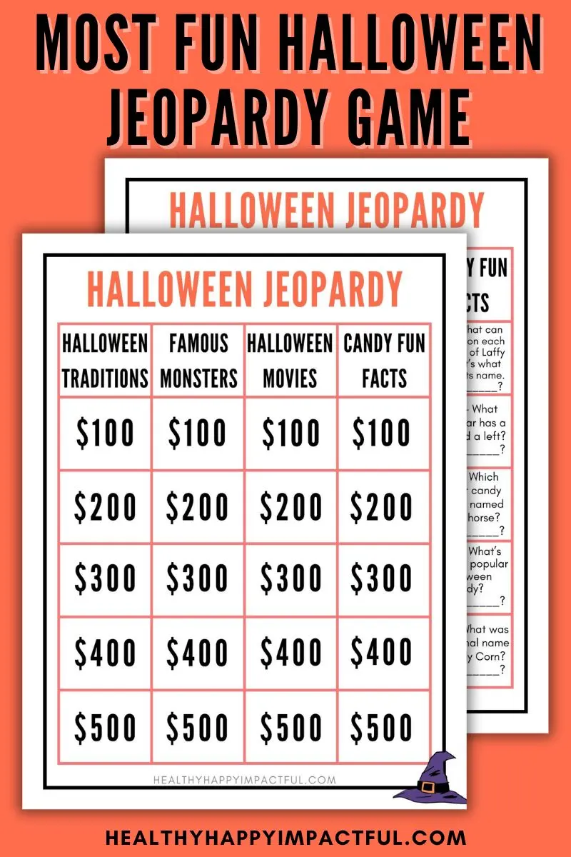 Halloween jeopardy game free printables