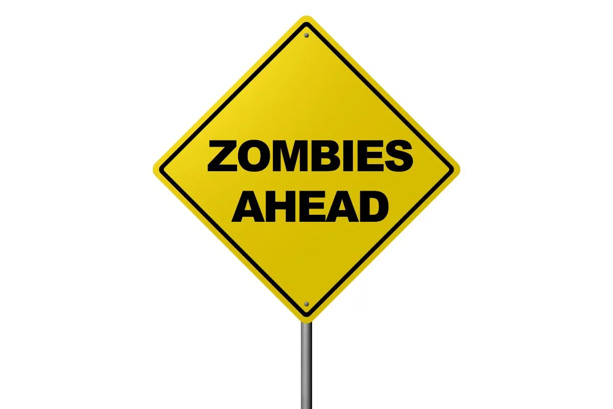 Zombies Ahead sign