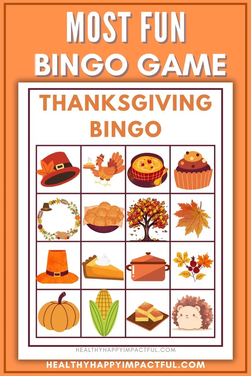 Thanksgiving bingo game cards free printable pdfs for kids, groups, fall party