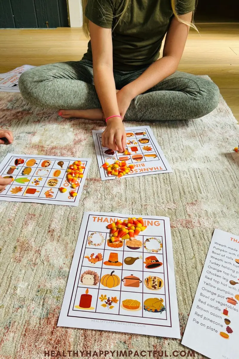 bingo game for Thanksgiving fall season