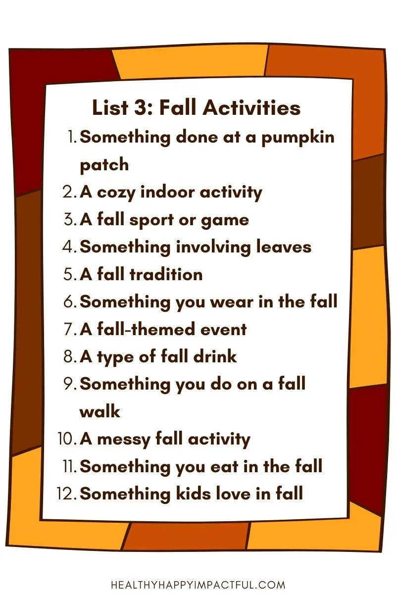 fall activities list