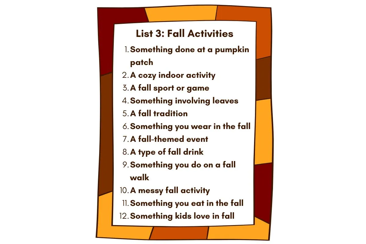 fall activities list