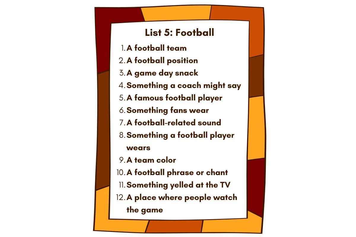 football categories list