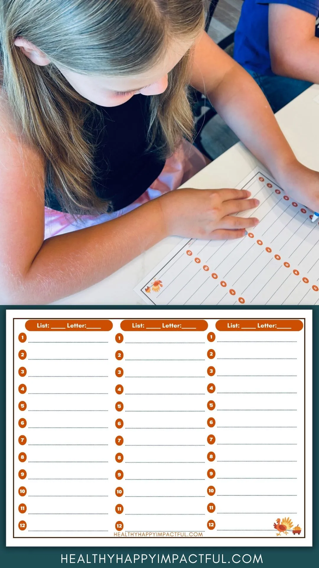 free printable Thanksgiving Scattergories pdf lists