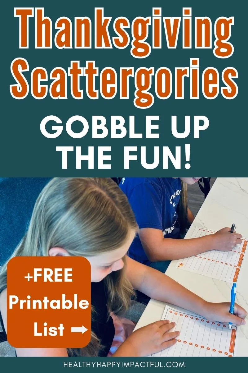 Thanksgiving Scattergories game