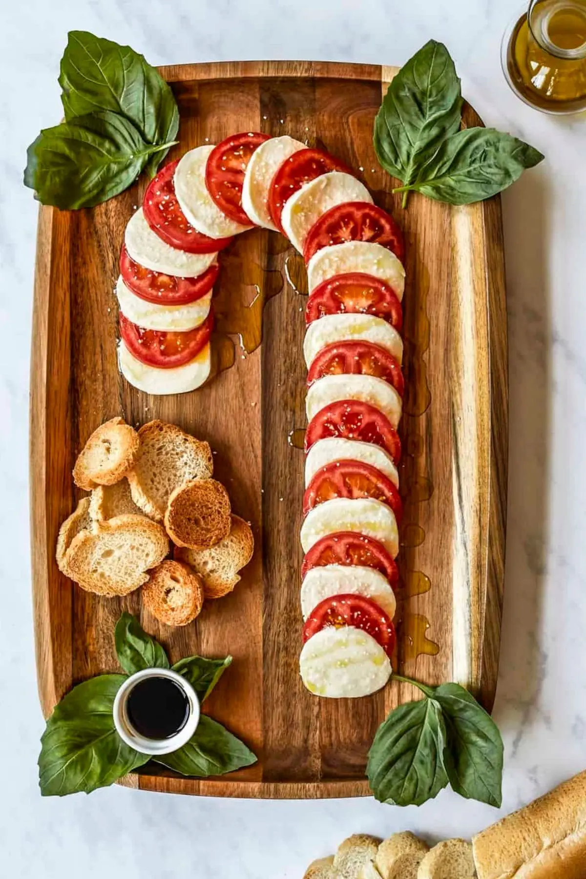 caprese candy cane Charcuterie board for Christmas, Xmas