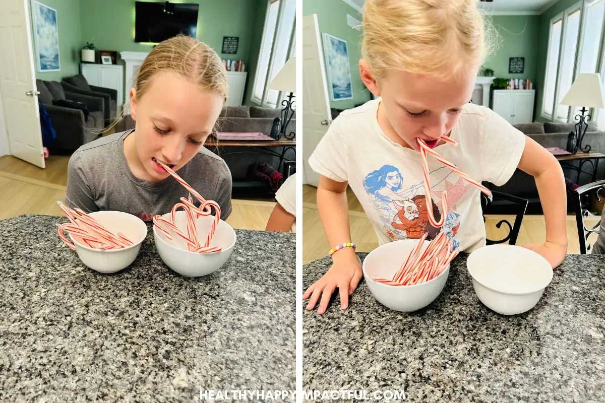 candy cane hook and hustle game for kids and adults
