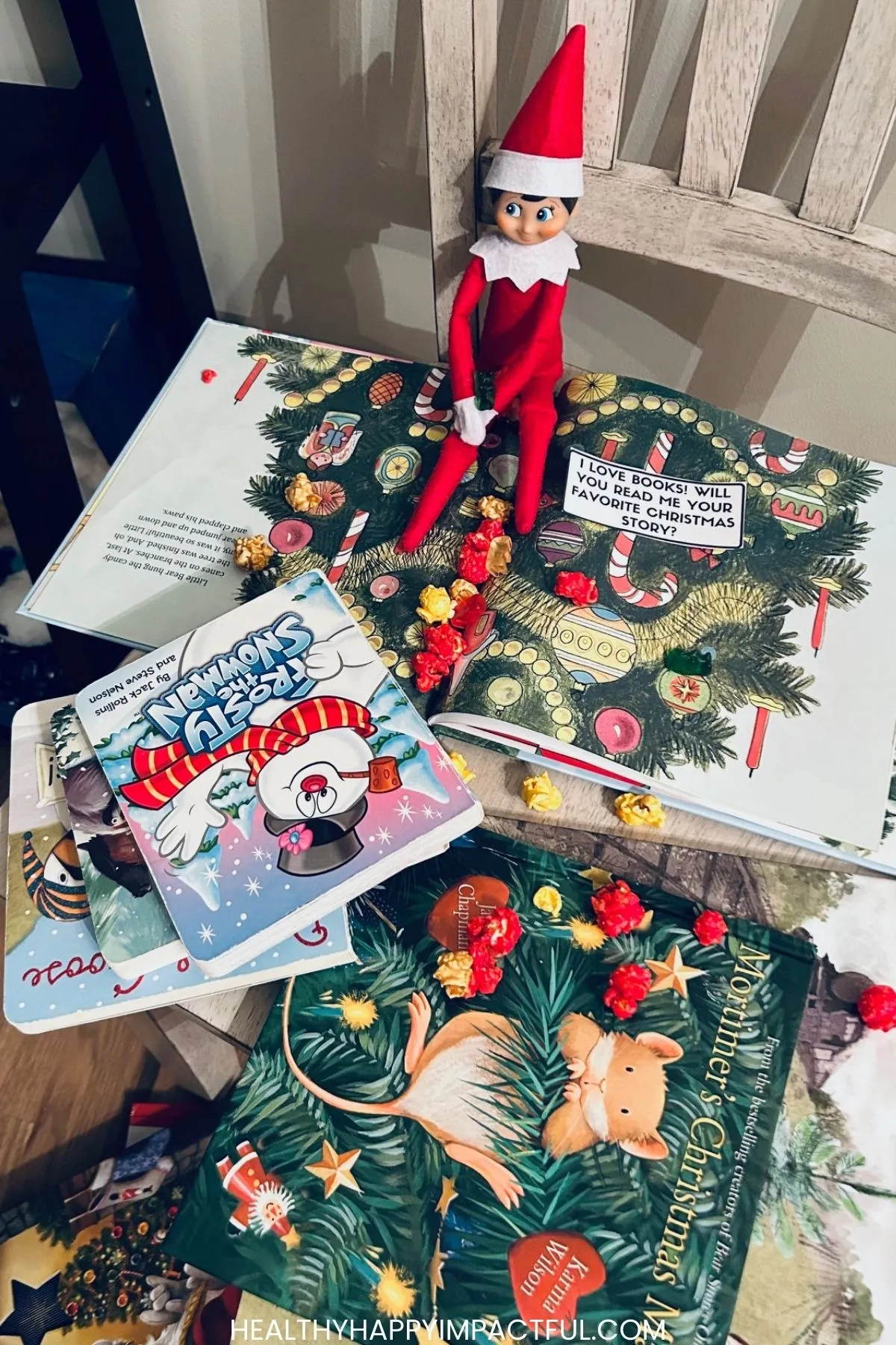 christmas picture book easy elf on the shelf idea setup for toddlers and kids