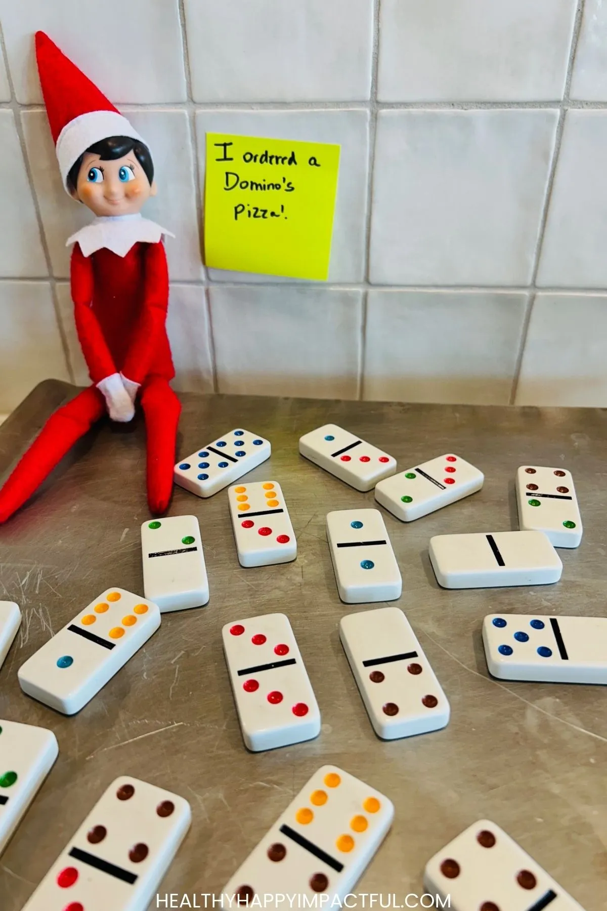 dominos pizza easy christmas elf on the shelf idea
