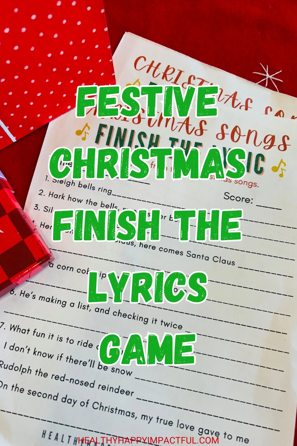 finish the lyrics holiday songs game free printable