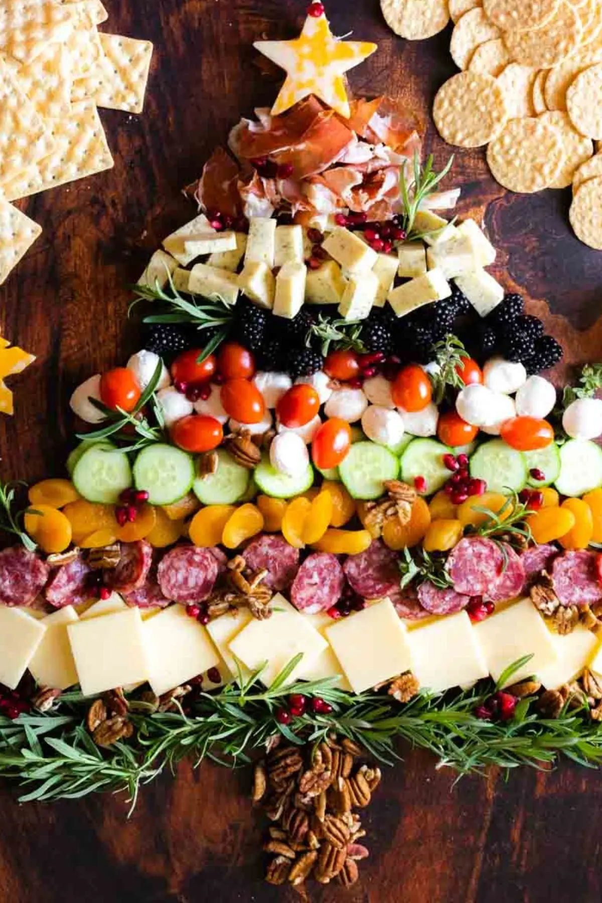 holiday tree of food and appetizers