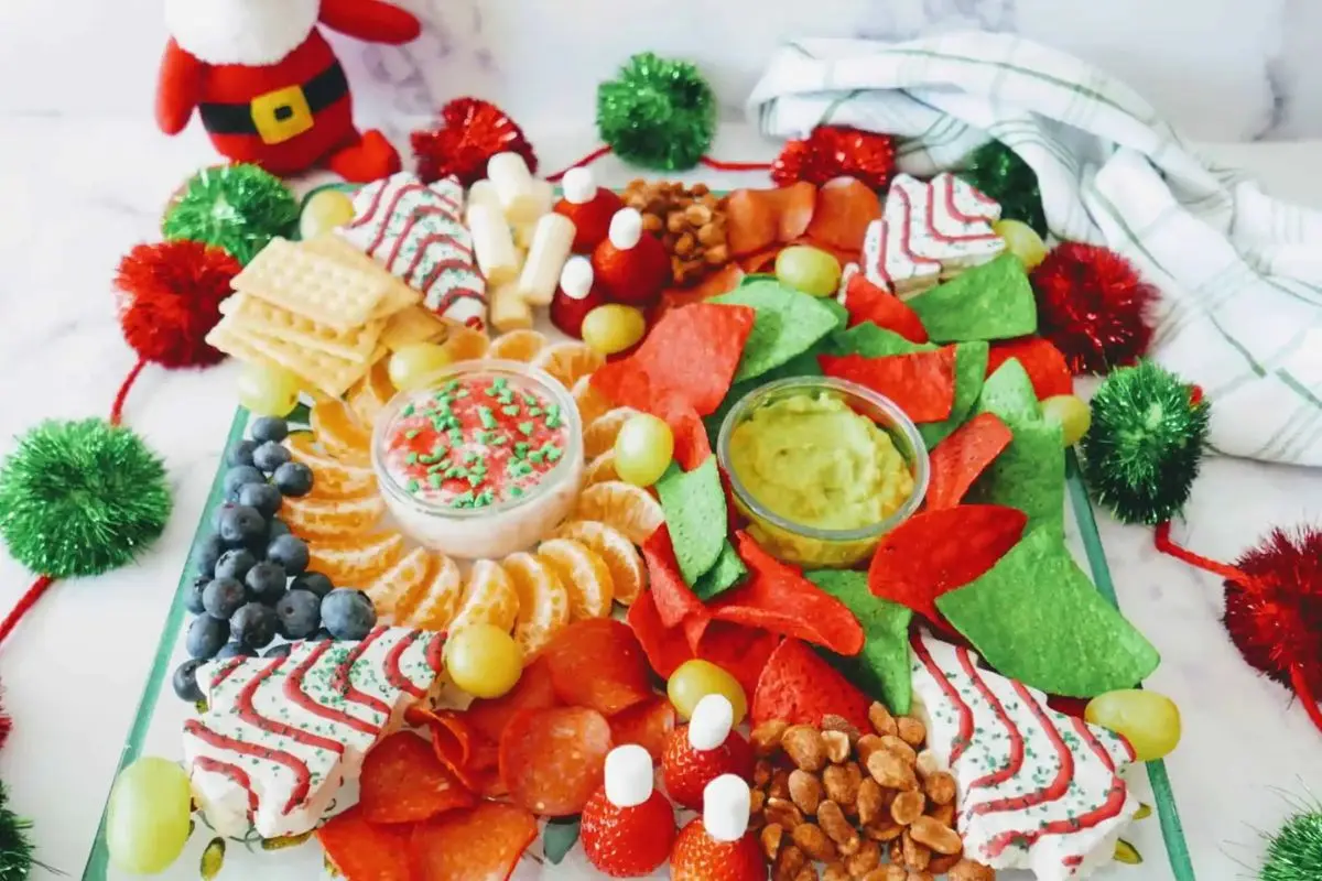 fun colored chips and dip