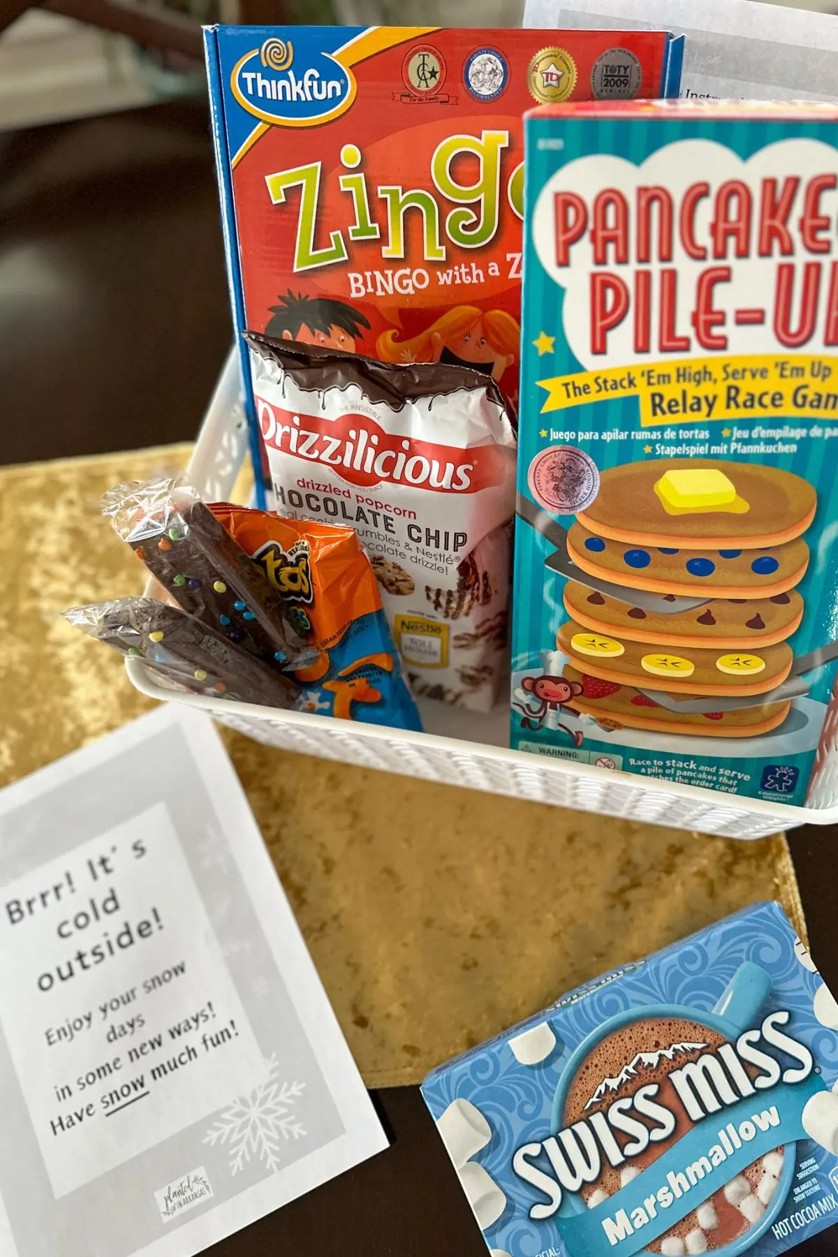 snow day survival baskets, Christmas basket gift ideas