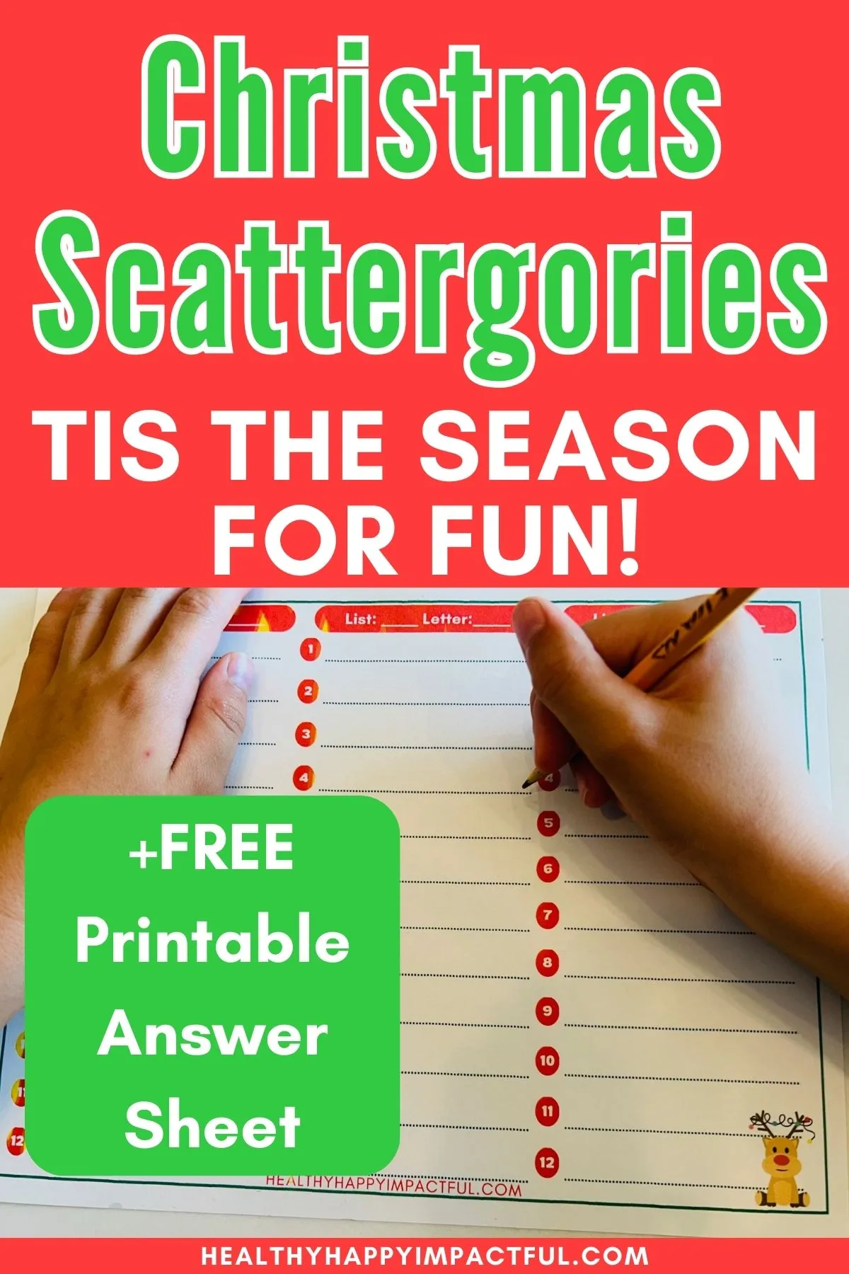 Christmas stattergories game