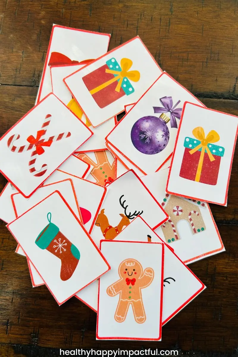 cut out Christmas Memory cards