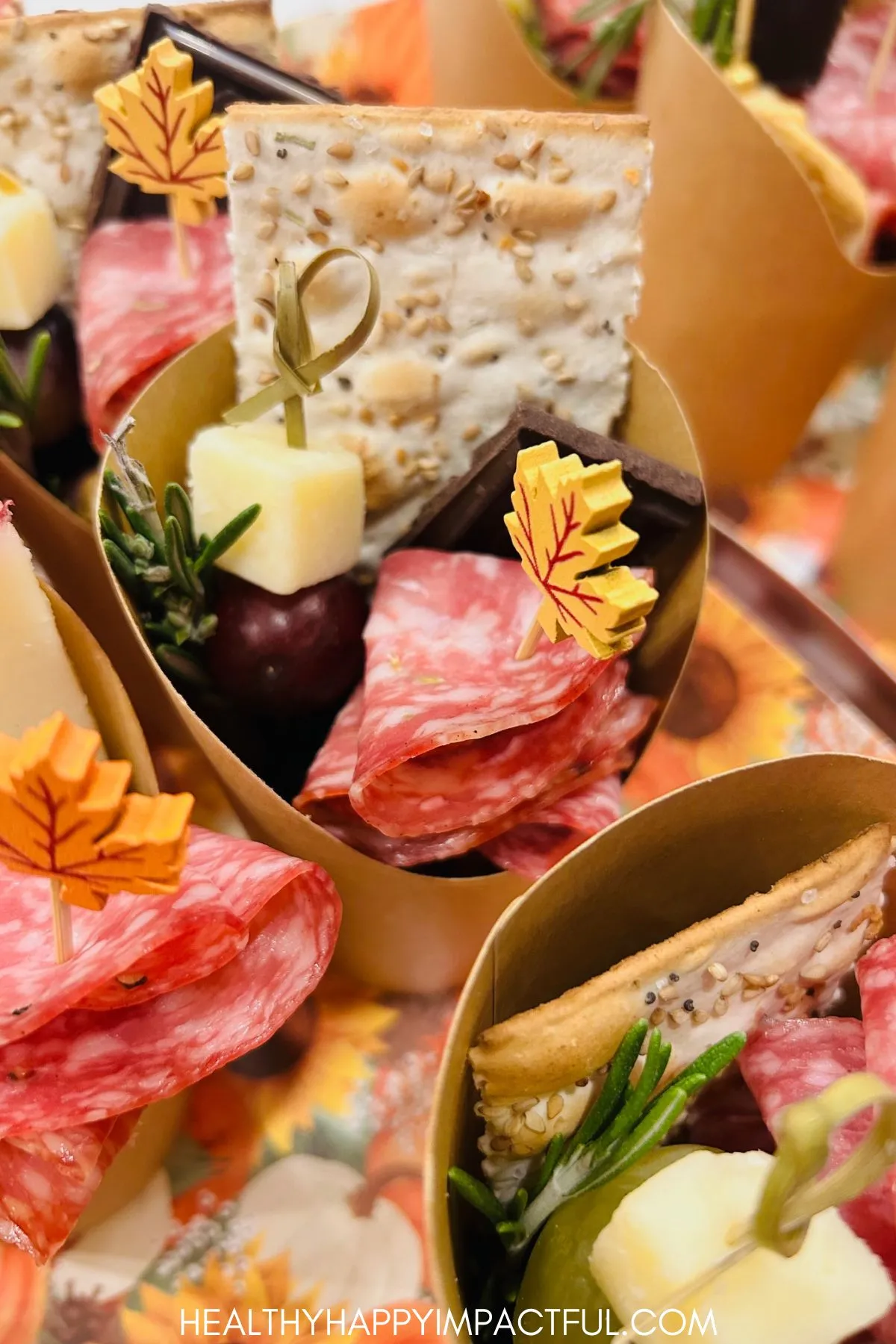 fall and Thanksgiving charcuterie cups ideas