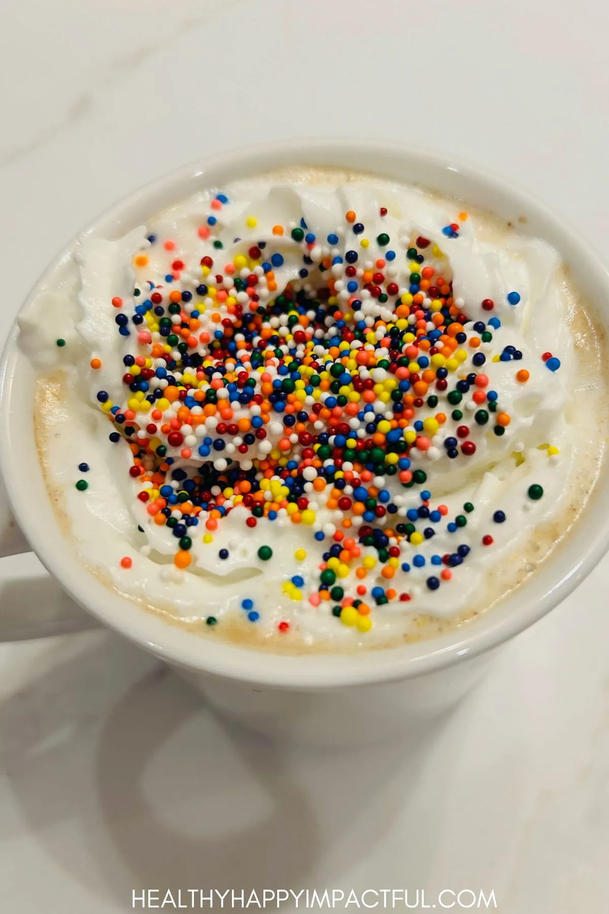 birthday sprinkles and whipped cream