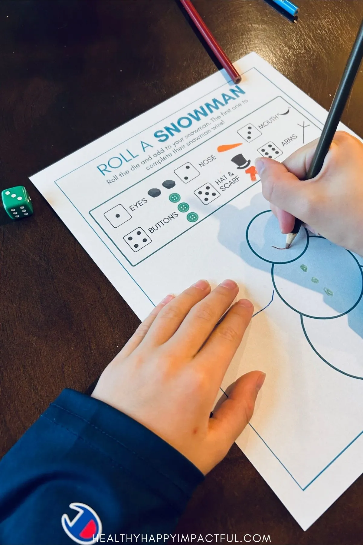 roll a snowman free printable game