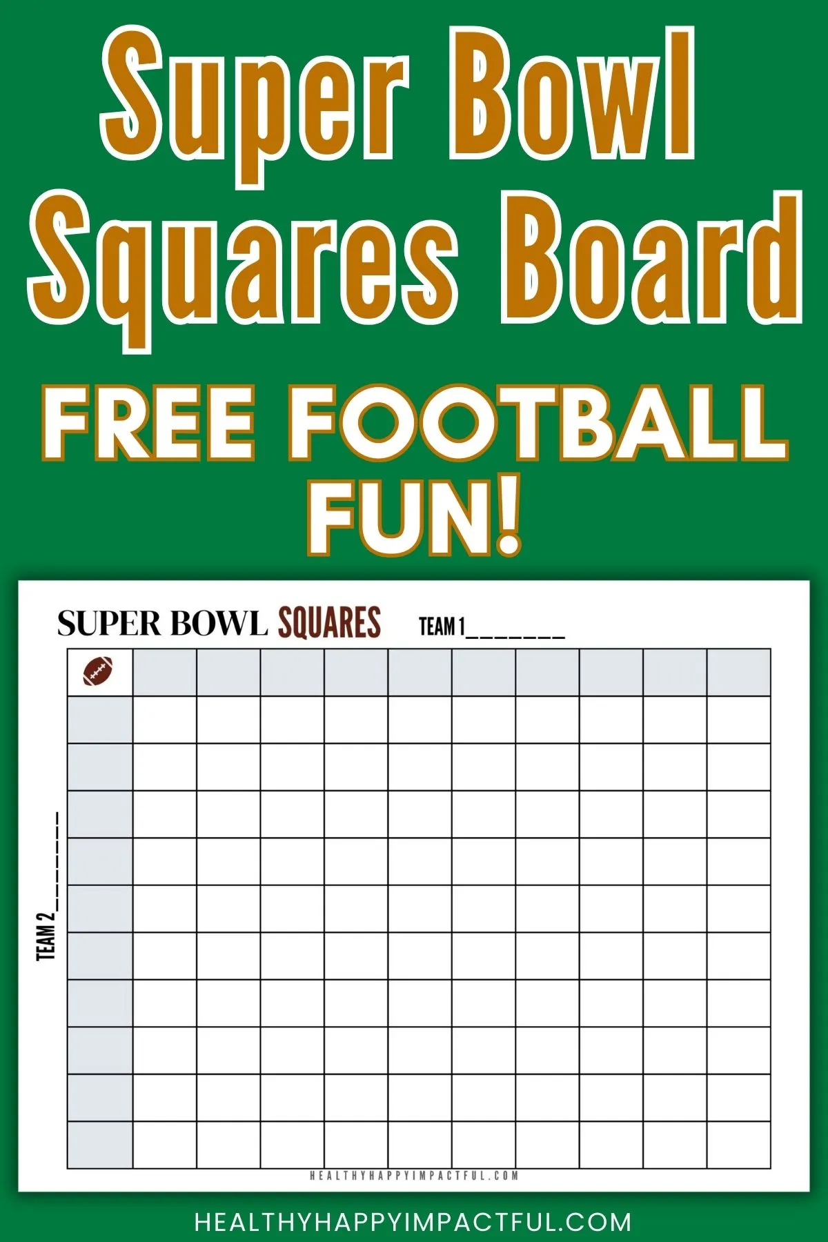 Super Bowl football squares board free printable grid; DIY; rules how to make poster