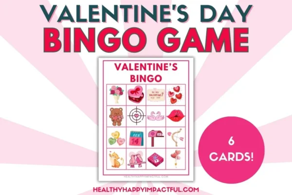 Free Printable Valentines party games, bingo cards