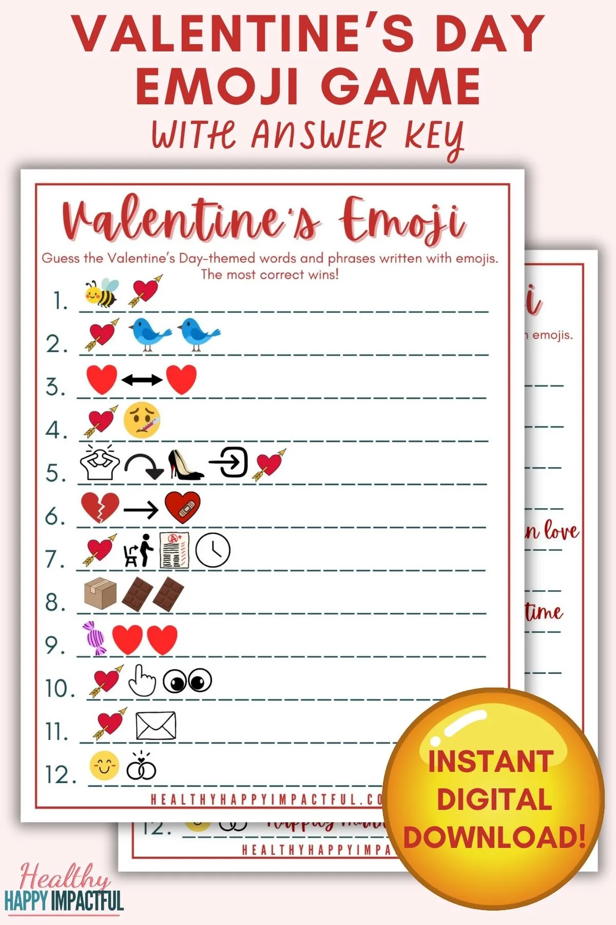 valentine's day emoji game printable