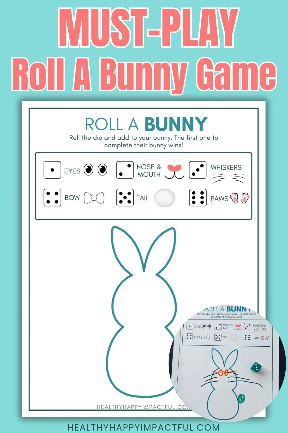 roll a bunny dice game free printable