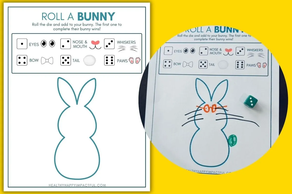 roll a Easter bunny dice game