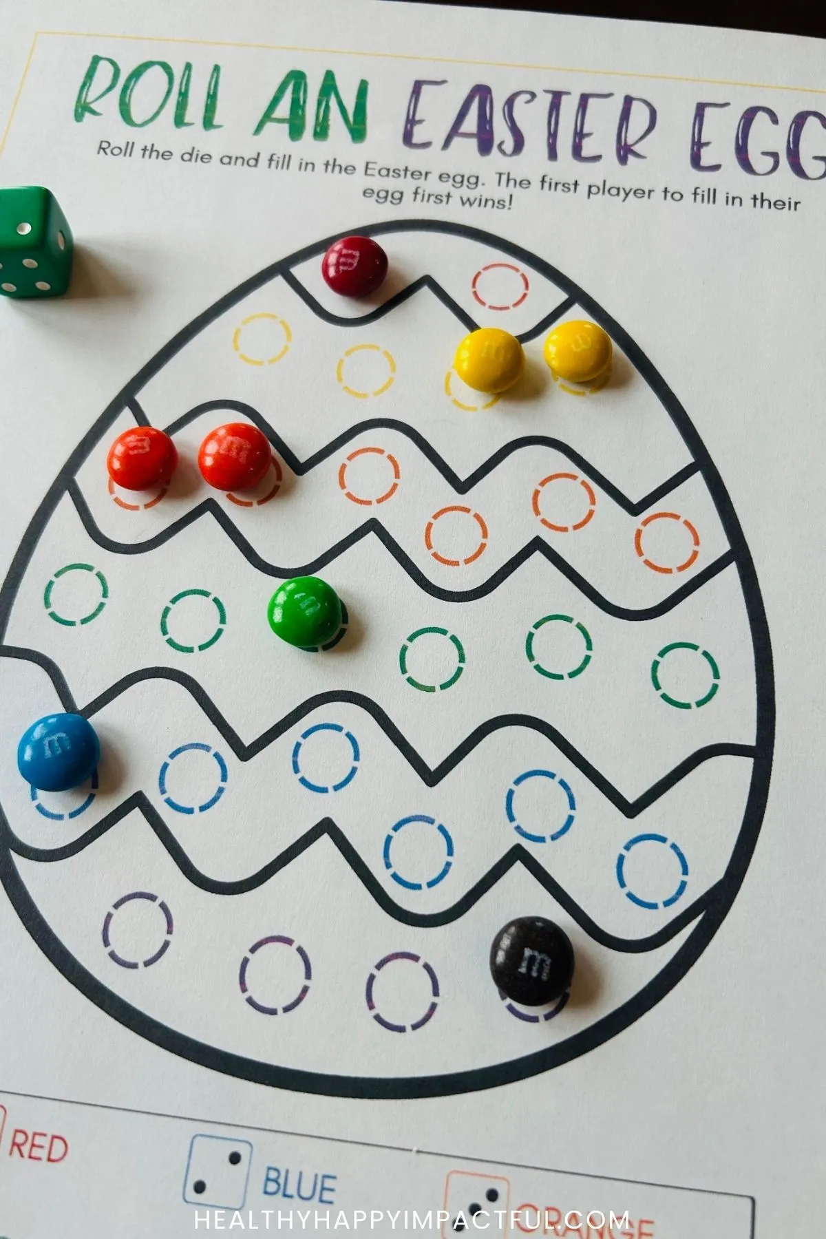 M&M's on a free printable