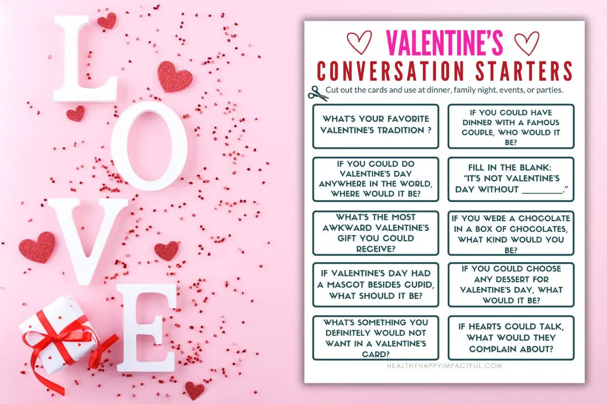 valentine's day conversation starters and icebreaker questions for kids, teens, adults, family