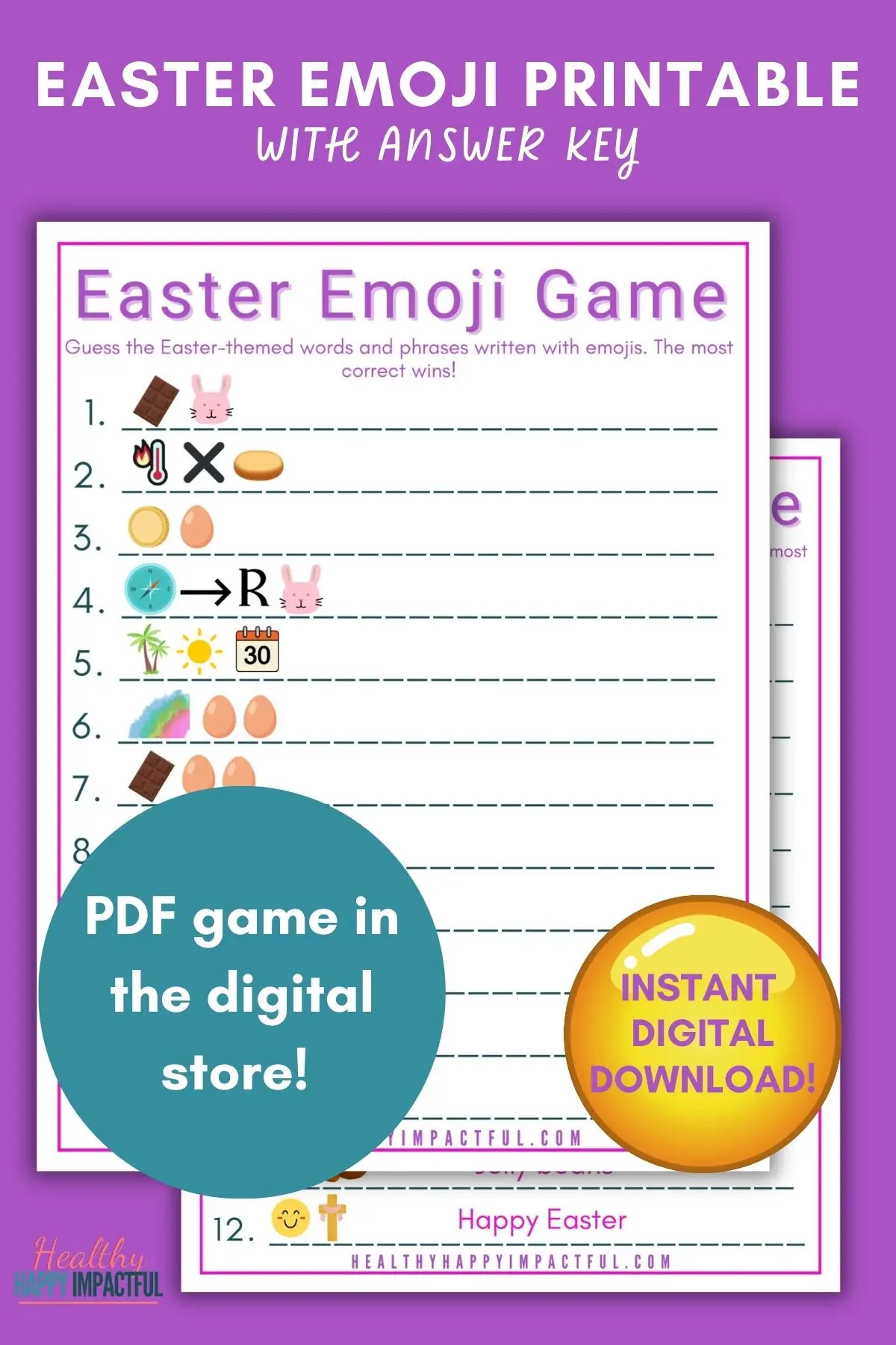 Easter emoji printable game